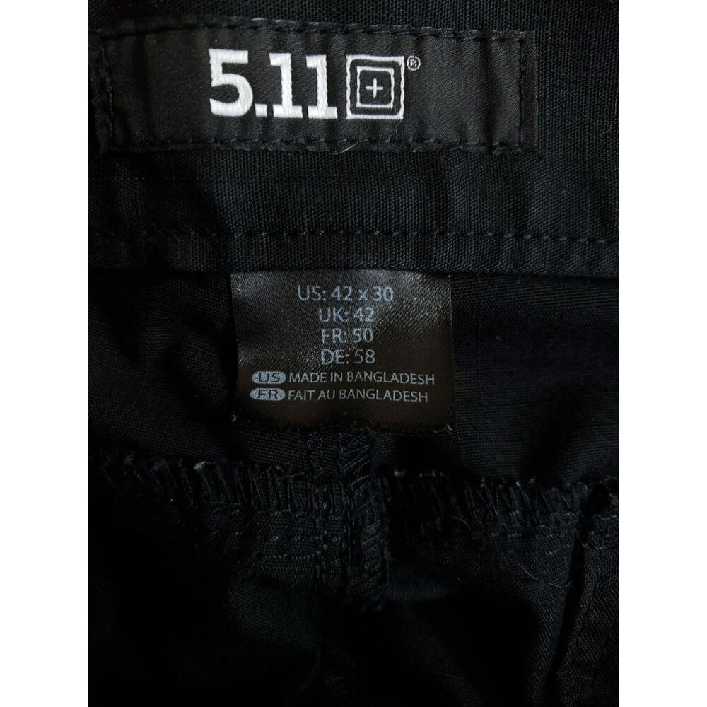 5.11 Tactical Utility Pants Mens Size 42x29 Black Polyester Blend High-Rise - Picture 7 of 9